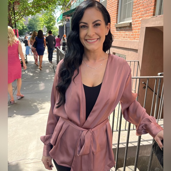 SHEIN Tops - SHEIN Mauve Wrap Blouse